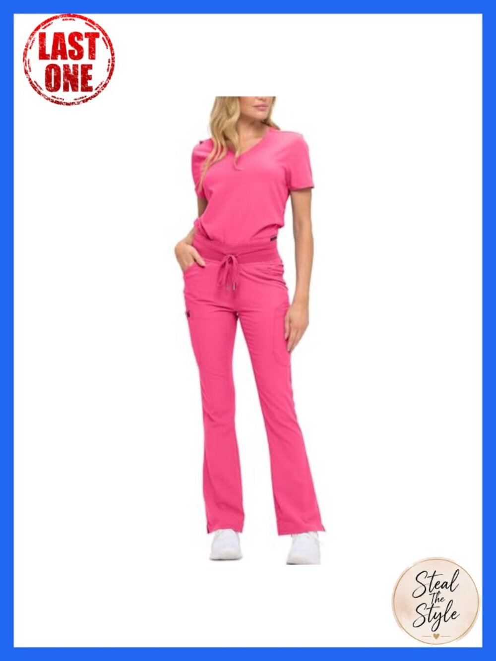 Monarch Uniforms Women's Soft Stretch Scrub Set 9 Pockets V-Neck Top & Bootcut